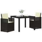 Conjunto de Comedor de Jardín 3 pcs Antracita y Crema PP