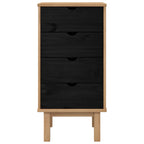 Cajonera OTTA Negro 45 x 39 x 90 cm Madera de Pino Maciza