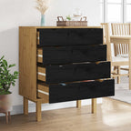 Cajonera OTTA Negro 76,5 x 39,5 x 90 cm Madera de Pino Maciza