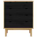 Cajonera OTTA Negro 76,5 x 39,5 x 90 cm Madera de Pino Maciza