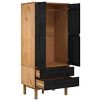 Armario OTTA Negro 76,5 x 53 x 172 cm Madera de Pino Maciza