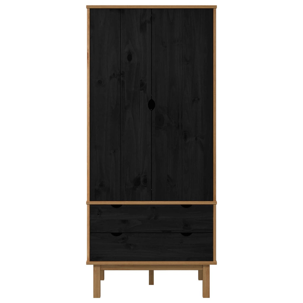 Armario OTTA Negro 76,5 x 53 x 172 cm Madera de Pino Maciza