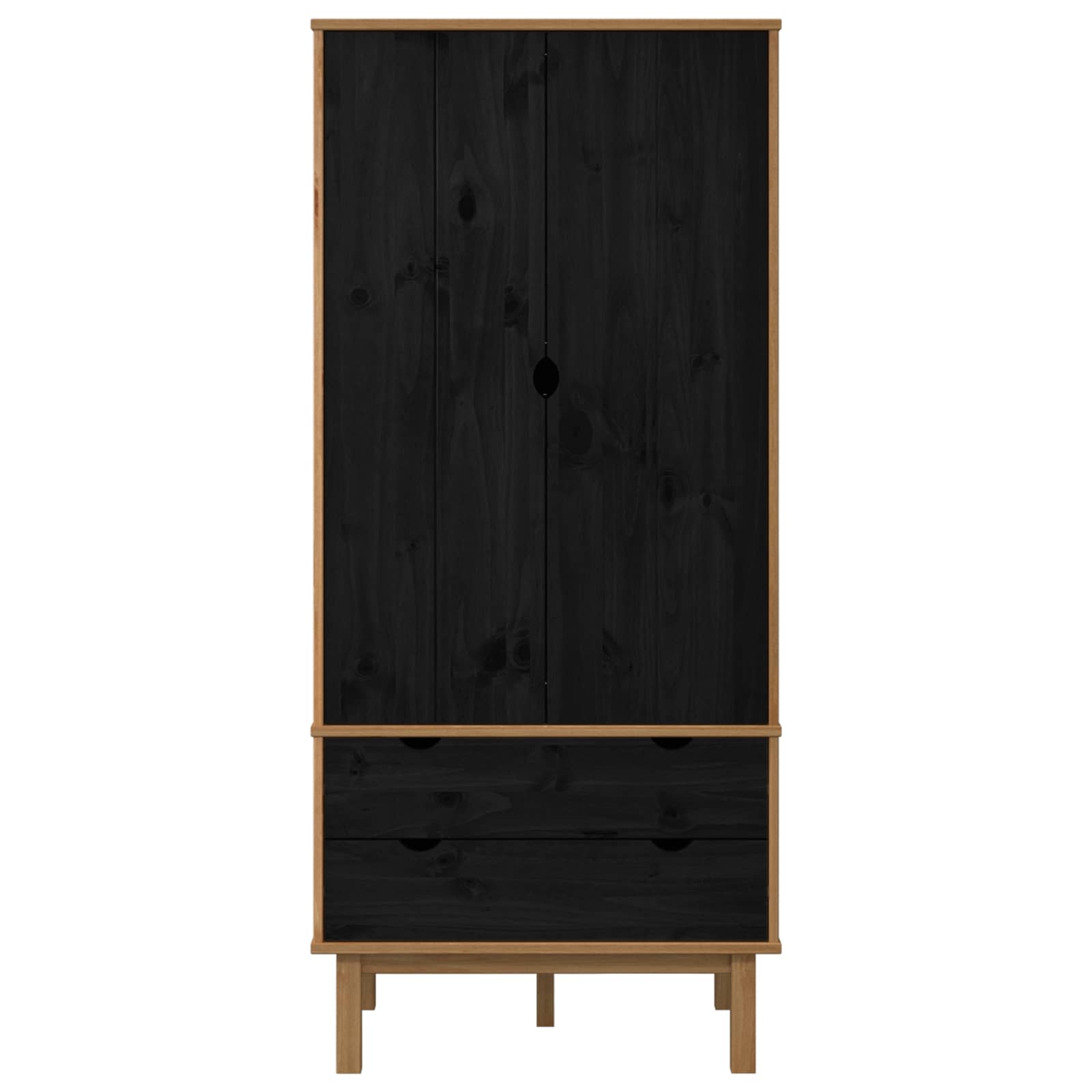 Armario OTTA Negro 76,5 x 53 x 172 cm Madera de Pino Maciza
