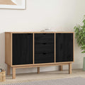 Aparador OTTA Negro 113,5 x 43 x 73 cm Madera de Pino Maciza