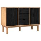 Aparador OTTA Negro 113,5 x 43 x 73 cm Madera de Pino Maciza