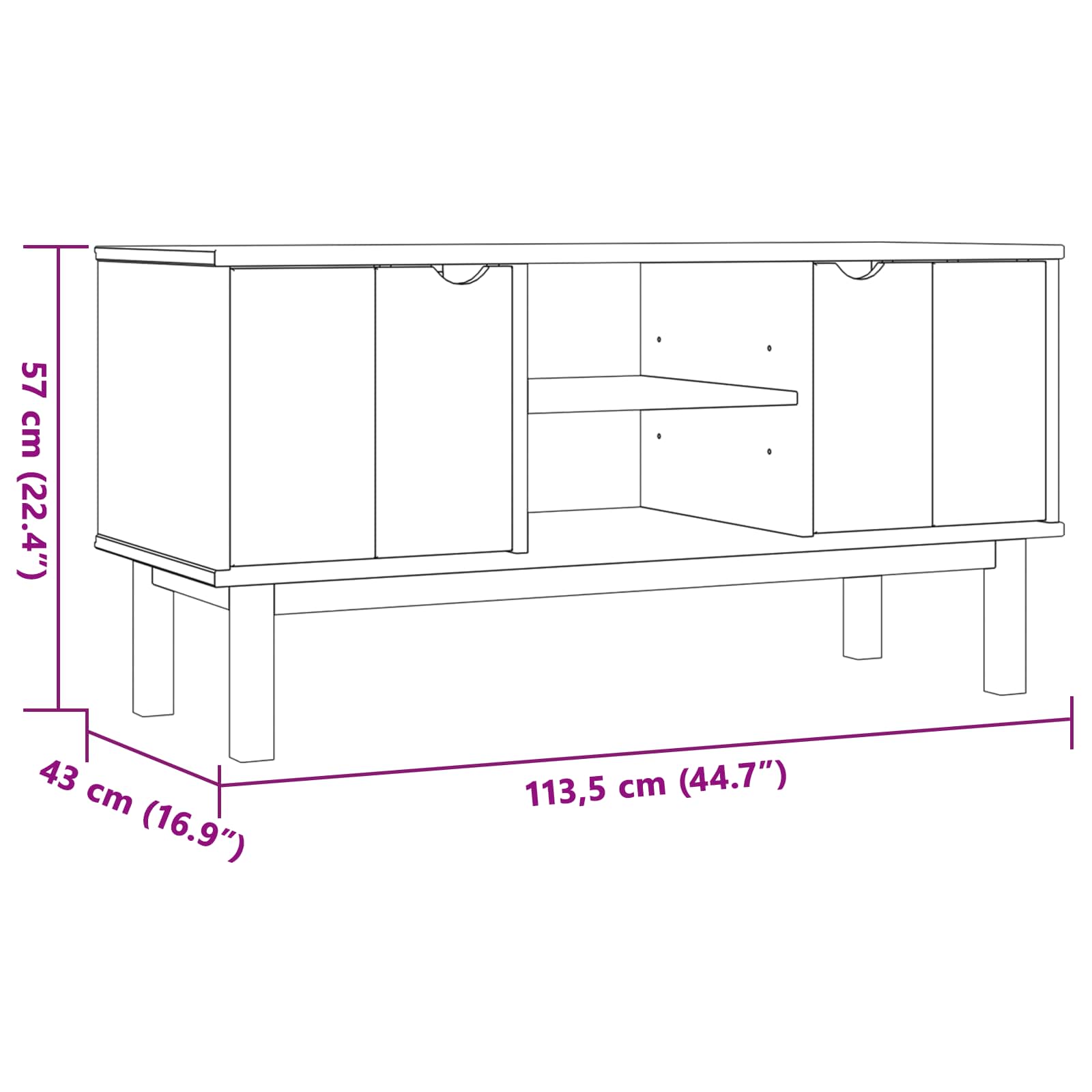 Soporte de TV OTTA 113,5 x 43 x 57 cm Negro