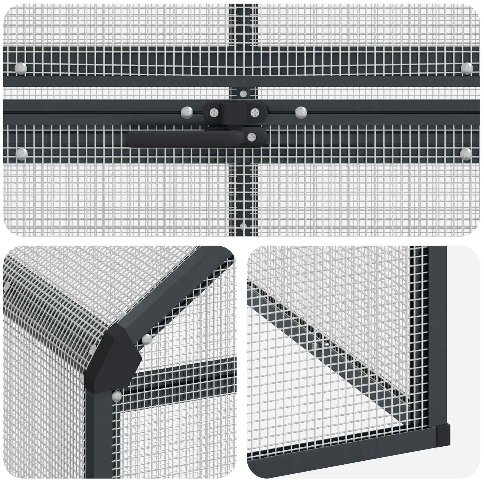 Jaula para Aves Gris antracita 181,5 x 110,5 x 173,5 cm