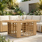 Mesa de Jardín Beige 100 x 55 x 37 cm Rattan PE y Cristal