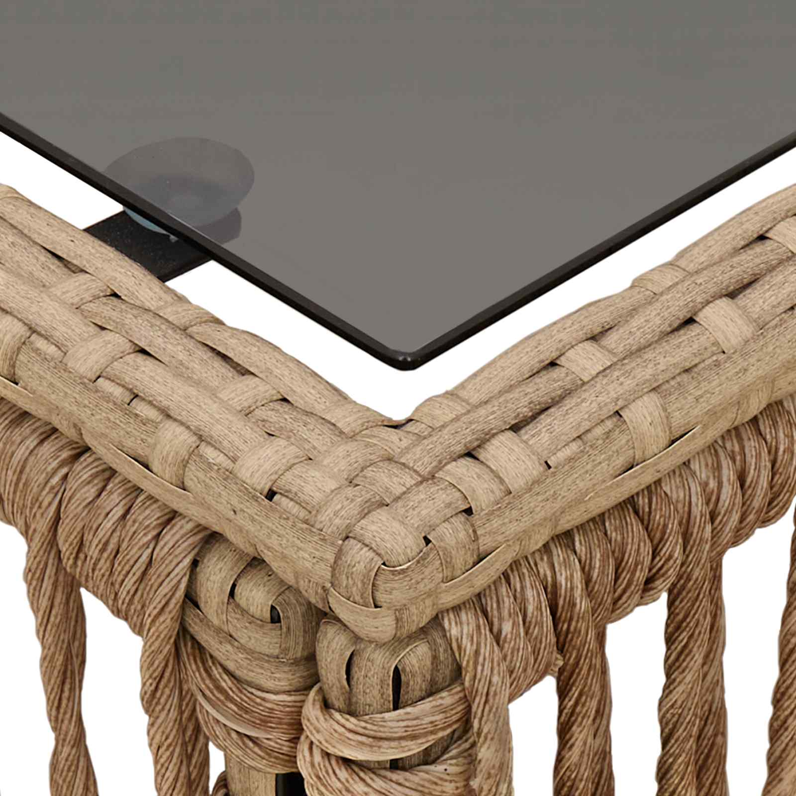 Mesa de Jardín Beige y Negro 55 x 55 x 37 cm