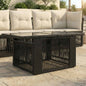 Mesa de Jardín Beige 100 x 55 x 37 cm Rattan PE y Cristal