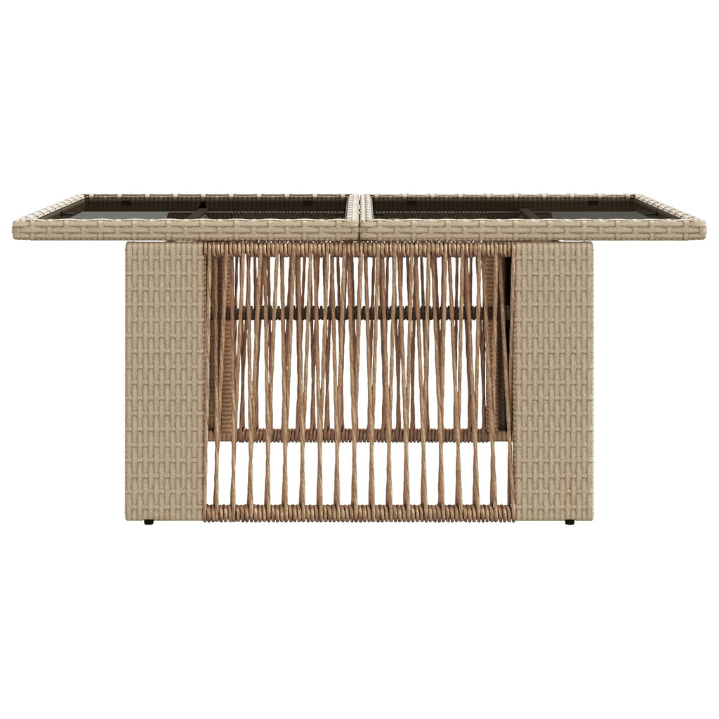 Mesa de Jardín Beige 100 x 55 x 37 cm Rattan PE y Cristal
