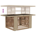 Mesa de Jardín Beige 100 x 55 x 37 cm Rattan PE y Cristal