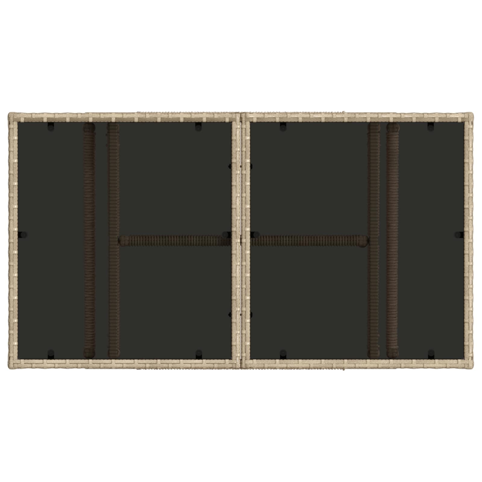 Mesa de Jardín Beige 100 x 55 x 37 cm Rattan PE y Cristal