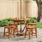 Mesa de jardín plegable Marrón Ø 90 x 75 cm