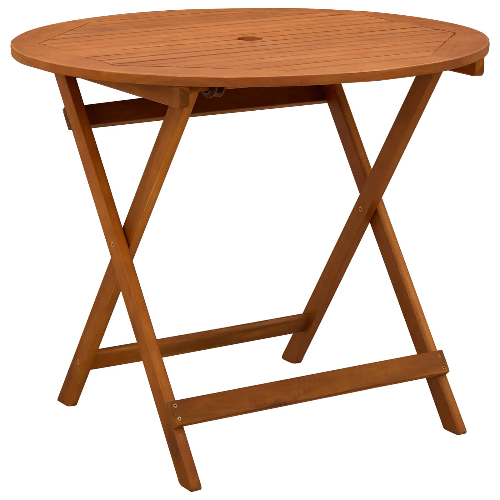 Mesa de jardín plegable Marrón Ø 90 x 75 cm