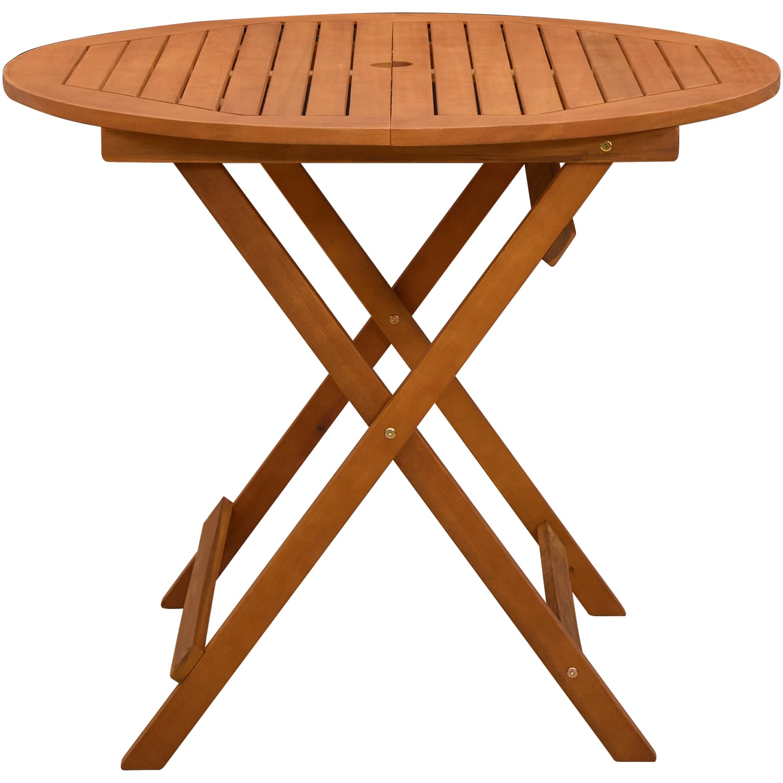 Mesa de jardín plegable Marrón Ø 90 x 75 cm