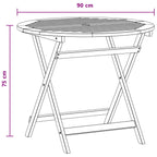 Mesa de jardín plegable Marrón Ø 90 x 75 cm
