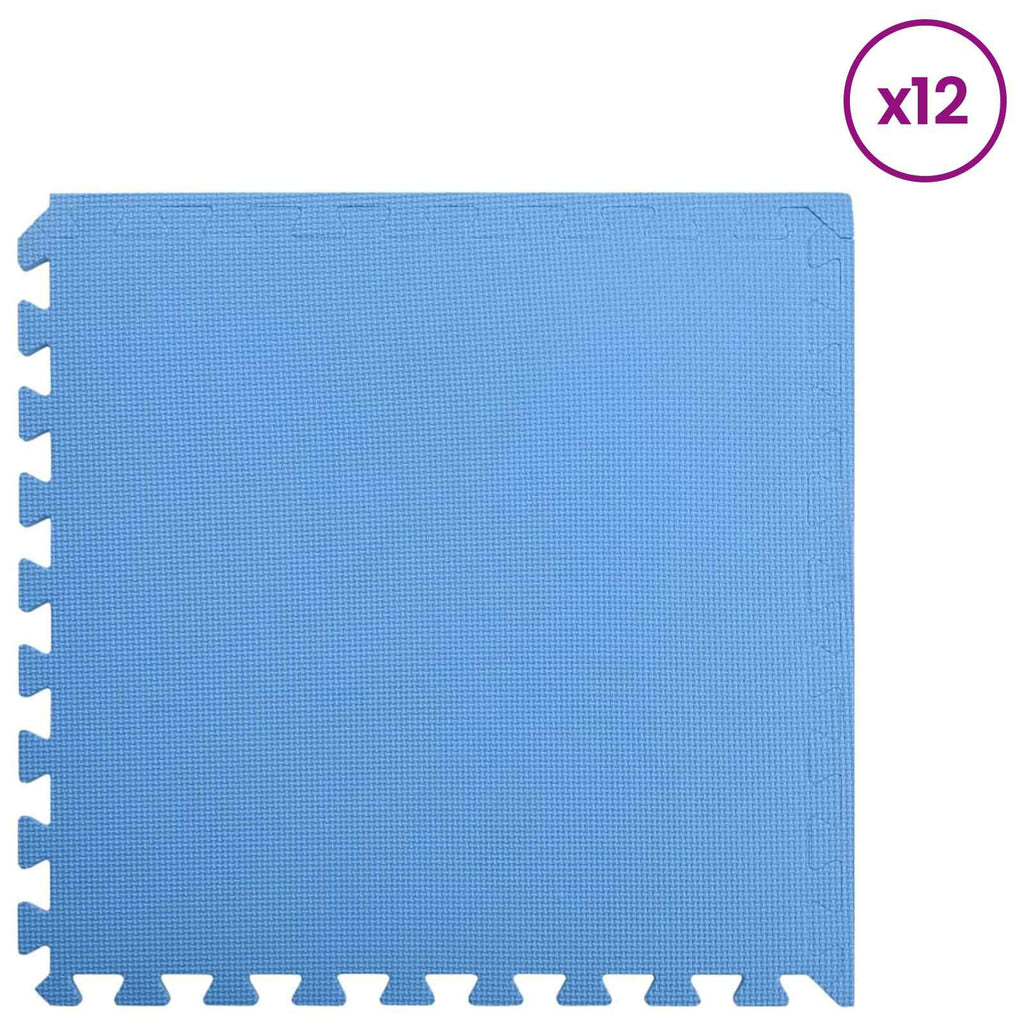 Tapete para piscina 12 pcs Azul 4,32 ㎡ Espuma EVA