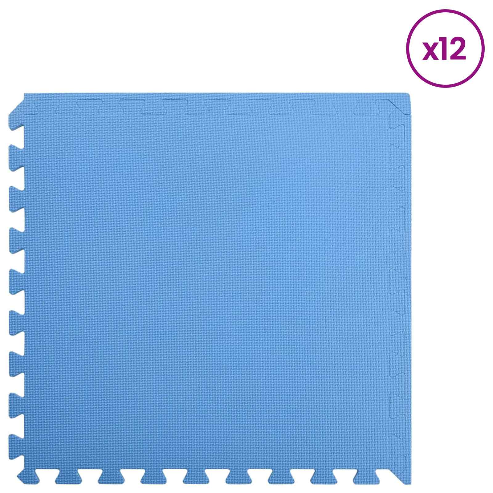 Tapete para piscina 12 pcs Azul 4,32 ㎡ Espuma EVA