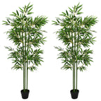 Árbol de Bambú Artificial 2 pcs Verde 45 x 18 x 175 cm