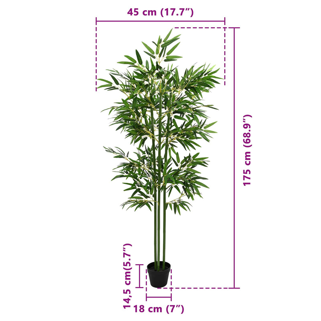 Árbol de Bambú Artificial 2 pcs Verde 45 x 18 x 175 cm