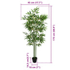 Árbol de Bambú Artificial 2 pcs Verde 45 x 18 x 175 cm