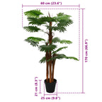 Árbol de Palma Artificial con Hojas Verde 60 x 25 x 170 cm