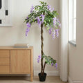 Árbol de Flores de Frijol Artificial Morado 80 x 18 x 160 cm