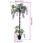 Árbol de Flores de Frijol Artificial Morado 80 x 18 x 160 cm