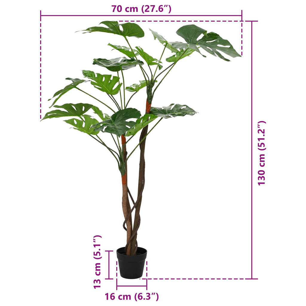 Planta Artificial Monstera Verde 70 x 16 x 130 cm Tela y madera