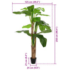 Árbol de banana artificial Verde 125 x 25 x 250 cm Tela y Bambú