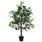 Planta Ficus Artificial Verde 90 x 16 x 110 cm Tela y madera
