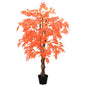 Árbol de Arce Artificial Rojo 80 x 16 x 120 cm Tela y madera