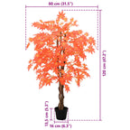 Árbol de Arce Artificial Rojo 80 x 16 x 120 cm Tela y madera