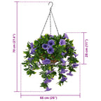 Flores Artificiales Morado 66 x 75 x 70 cm PE y acero