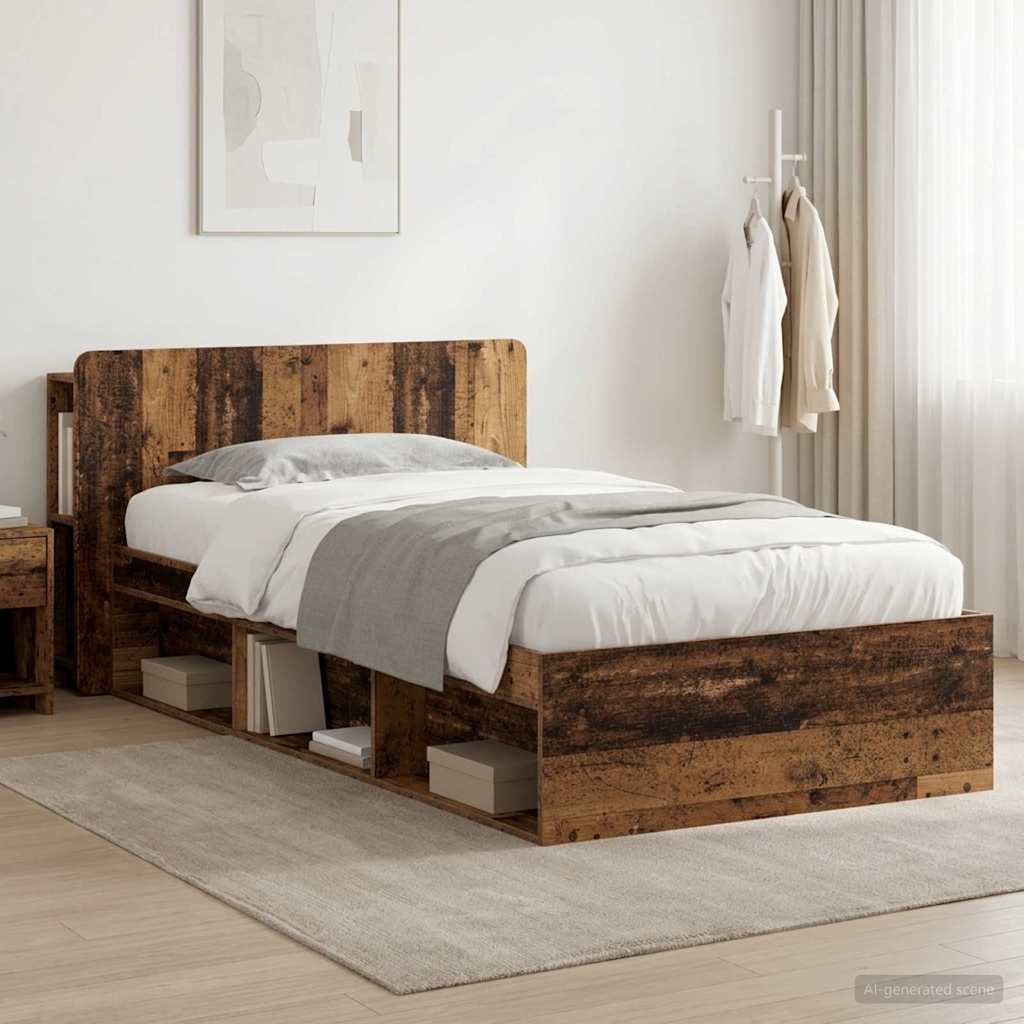 Estructura de cama con almacenamiento Blanco 100 x 200 cm