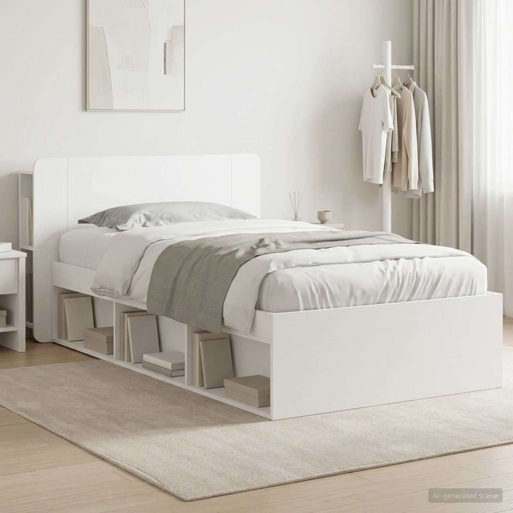 Estructura de cama con almacenamiento Blanco 100 x 200 cm