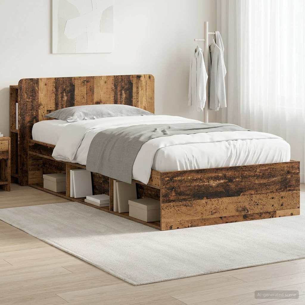 Estructura de cama con almacenamiento Blanco 100 x 200 cm