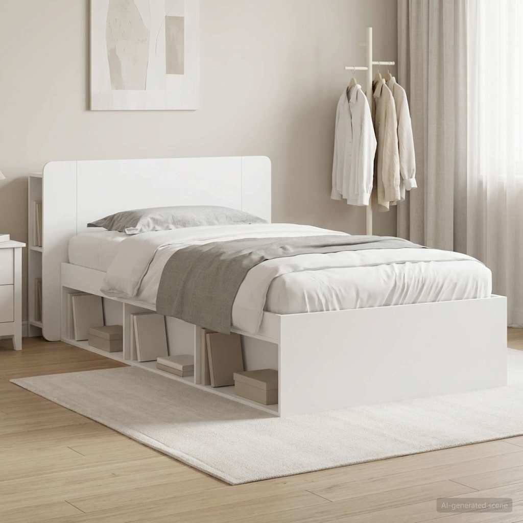 Estructura de cama con almacenamiento Blanco 100 x 200 cm