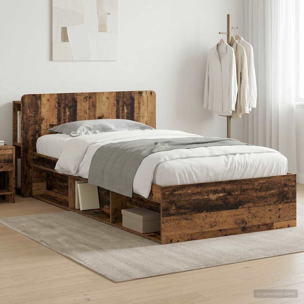 Estructura de cama con almacenamiento Blanco 100 x 200 cm