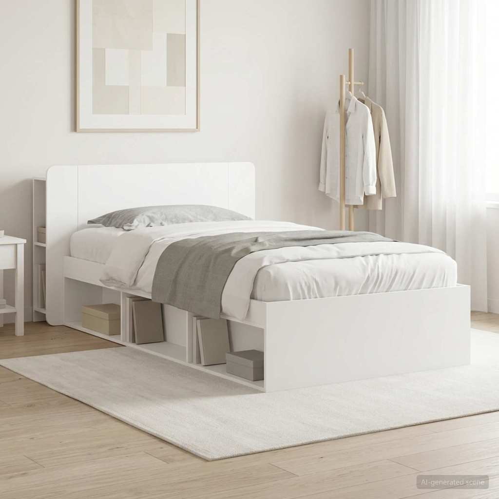 Estructura de cama con almacenamiento Blanco 100 x 200 cm