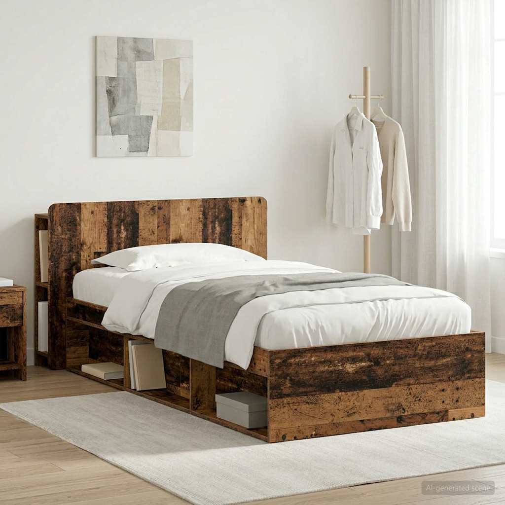 Estructura de cama con almacenamiento Blanco 100 x 200 cm