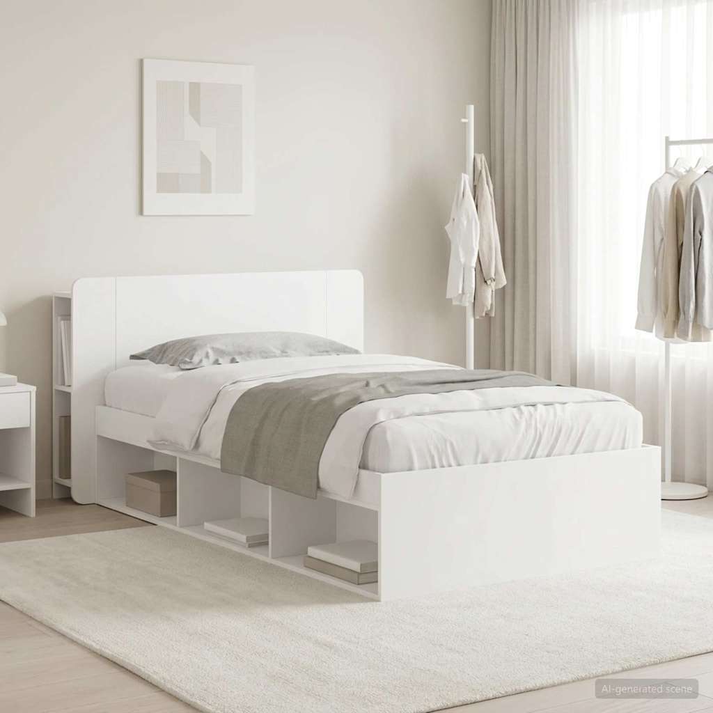 Estructura de cama con almacenamiento Blanco 100 x 200 cm