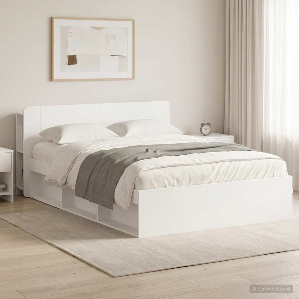 Estructura de cama con almacenamiento Blanco 100 x 200 cm