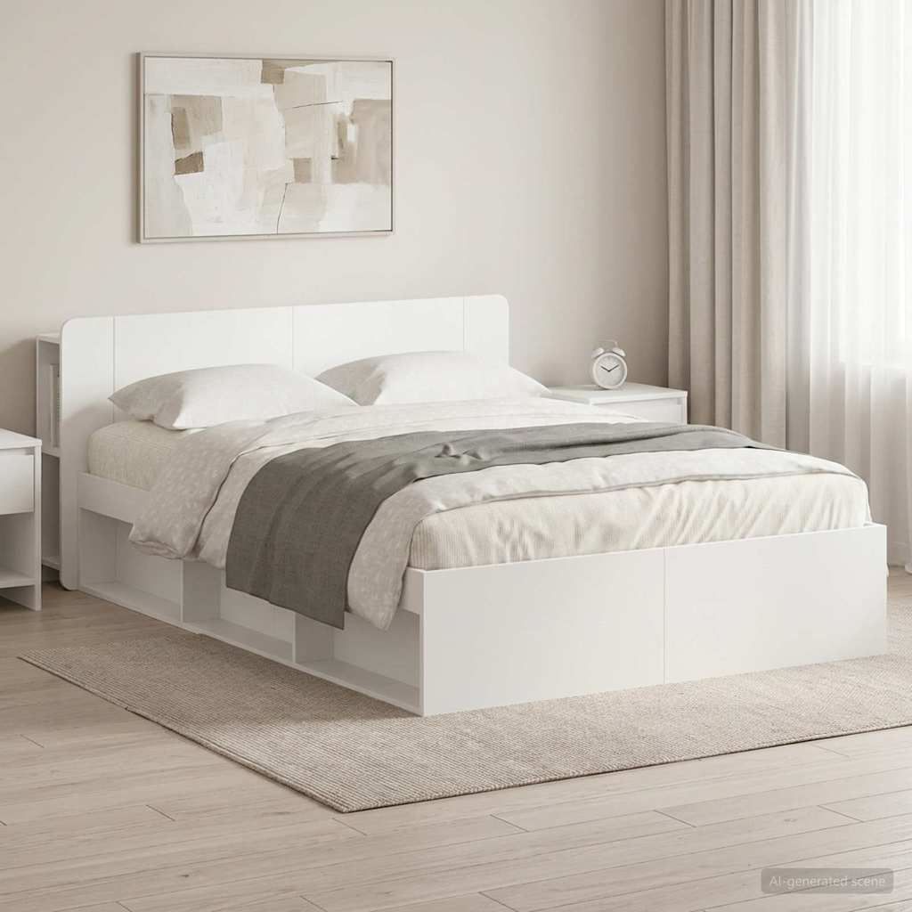 Estructura de cama con almacenamiento Blanco 100 x 200 cm