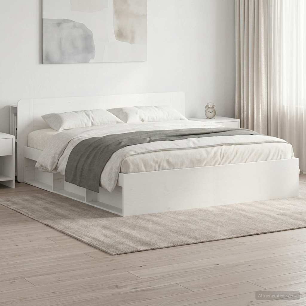 Estructura de cama con almacenamiento Blanco 100 x 200 cm