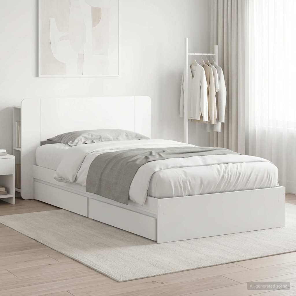 Estructura de cama con almacenamiento Blanco 75 x 190 cm