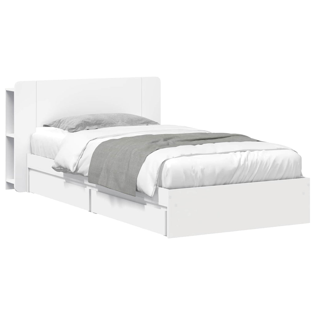 Estructura de cama con almacenamiento Blanco 75 x 190 cm