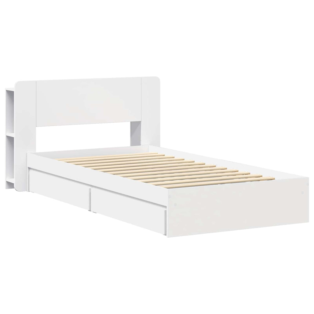 Estructura de cama con almacenamiento Blanco 75 x 190 cm