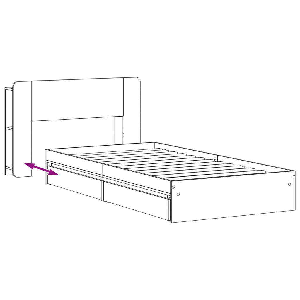 Estructura de cama con almacenamiento Blanco 75 x 190 cm